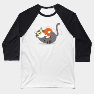 Cat love play with yarn ball Baseball T-Shirt